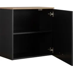 Oberschrank Manno 60cm mit 1 Tür - schwarz/eiche