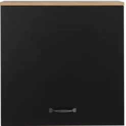 Oberschrank Manno 60cm mit 1 Tür - schwarz/eiche