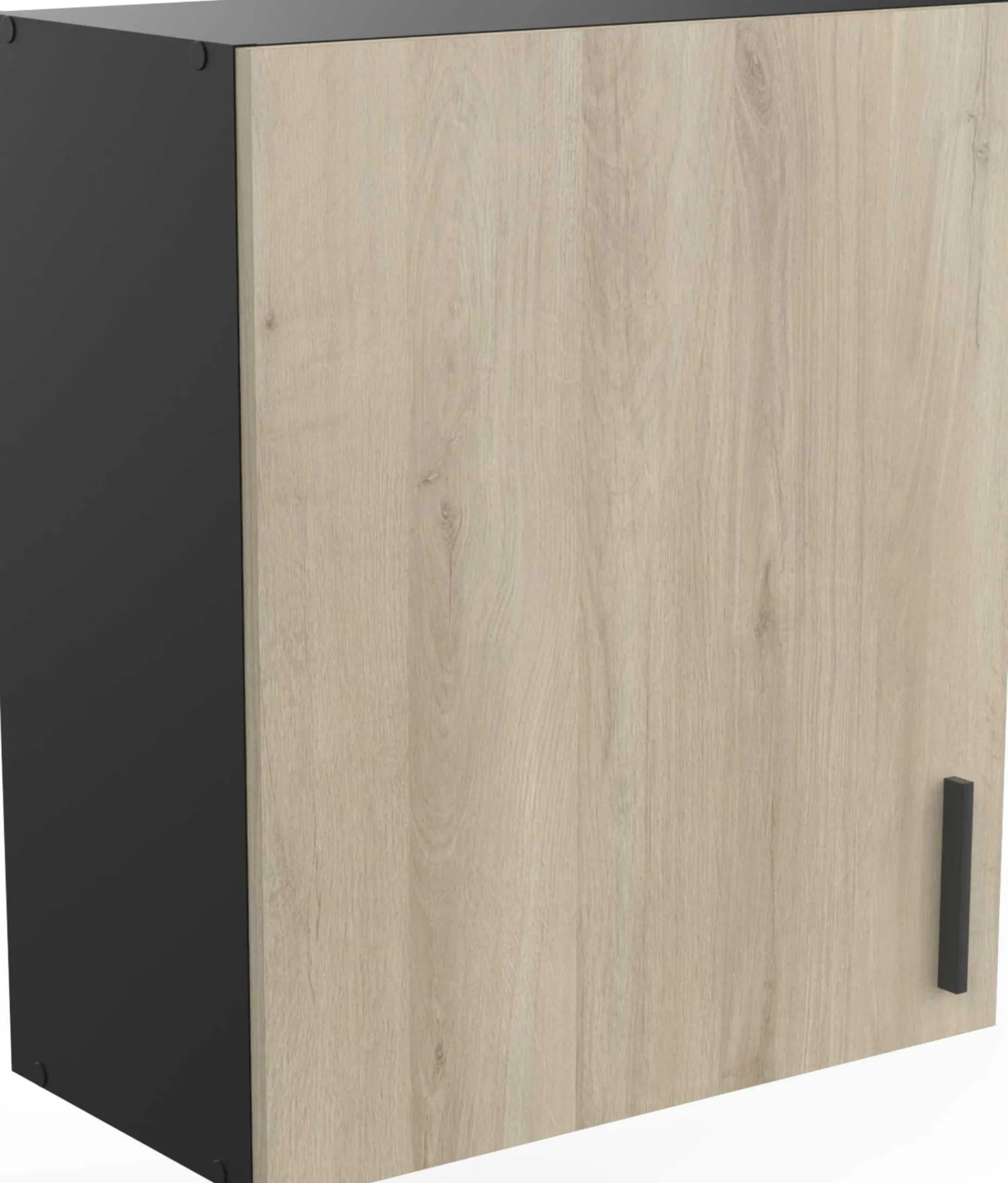 Oberschrank Romanie 60 cm 1 Drehtür und 1 Einlegeboden Kronberg Eiche/Mattschwarz