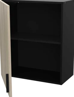 Oberschrank Romanie 60 cm 1 Drehtür und 1 Einlegeboden Kronberg Eiche/Mattschwarz