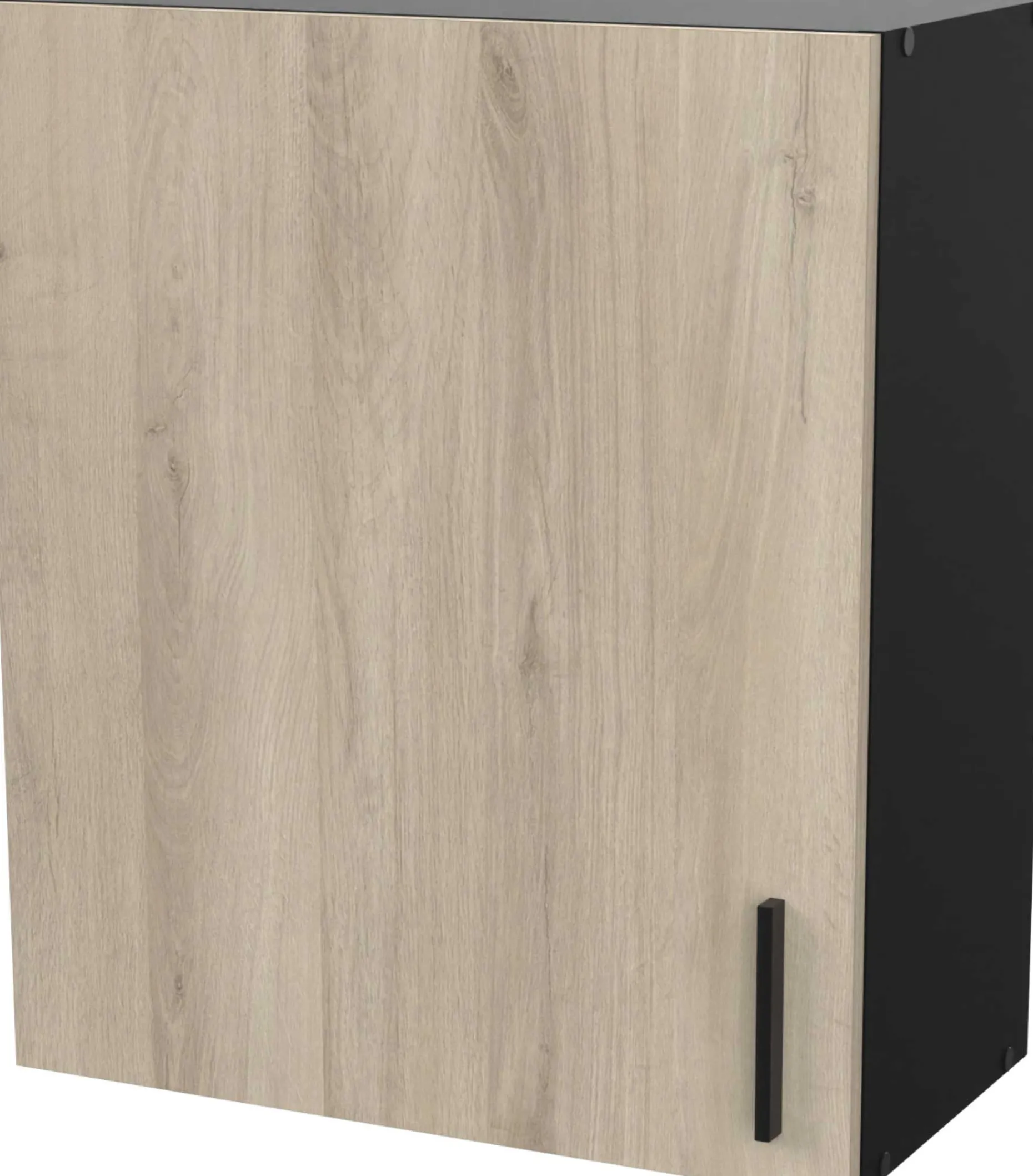 Oberschrank Romanie 60 cm 1 Drehtür und 1 Einlegeboden Kronberg Eiche/Mattschwarz