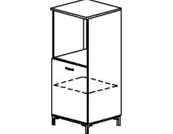 Ofenschrank Manchester | 60 x 60 x 146 cm | Helvezia Oak Design