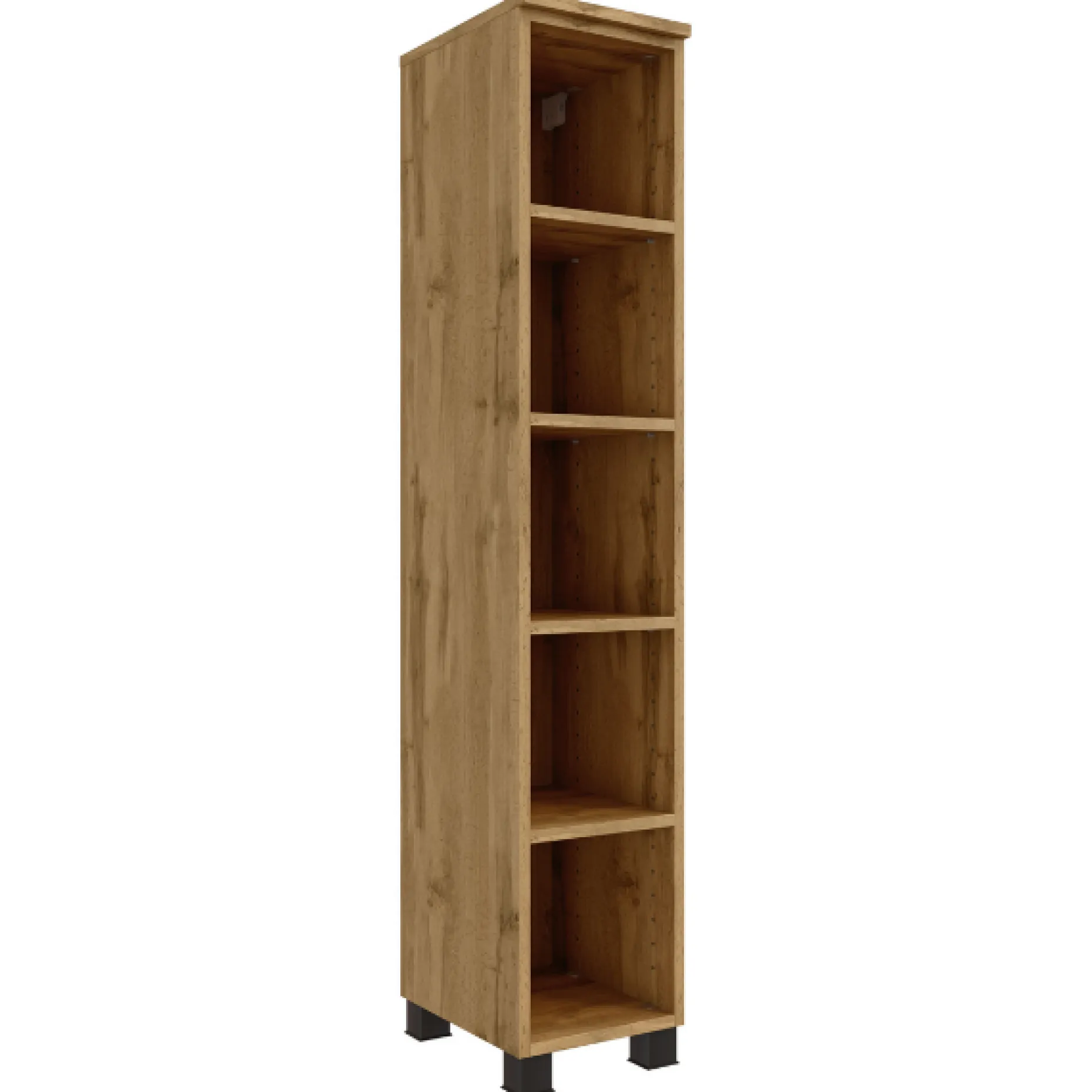 Offener Badezimmerschrank Malvo 25cm 4 Einlegeböden - Eiche