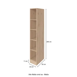 Offene Regalanlage Sorrento | 30 x 60 x 200 cm | Braun