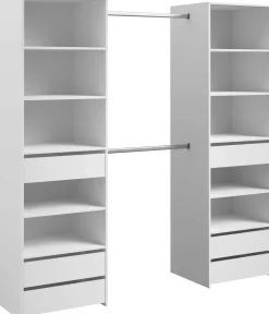 Offener Kleiderschrank Anita - 200x50x200cm - 6 Schubladen - weiß