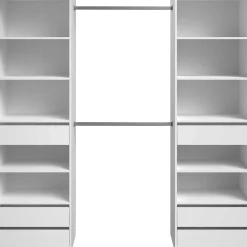 Offener Kleiderschrank Anita - 200x50x200cm - 6 Schubladen - weiß