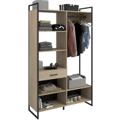 Offener Kleiderschrank Morisson - 120x44x200cm - Eiche Dekor