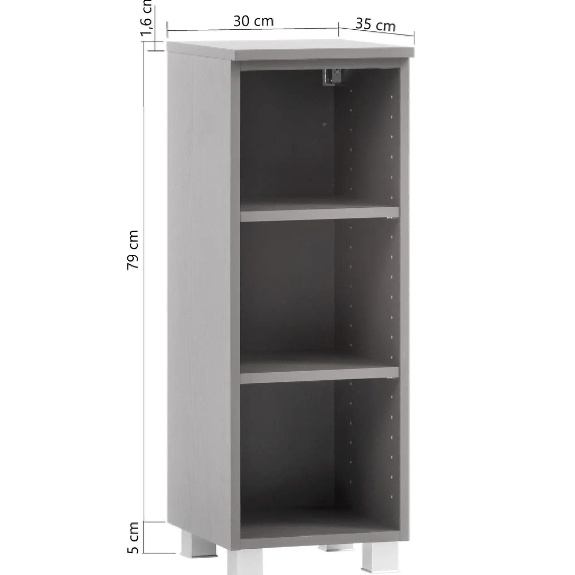 Offener Schrank Karan 30x35x79cm - Eiche