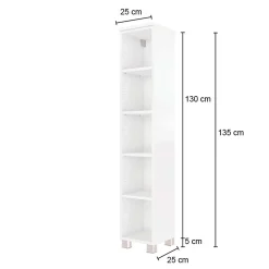 Offener Säulenschrank Gene 25cm - weiß