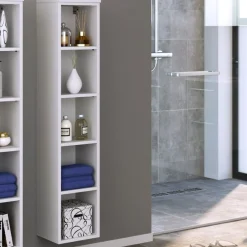 Offener Säulenschrank Gene 25cm - weiß
