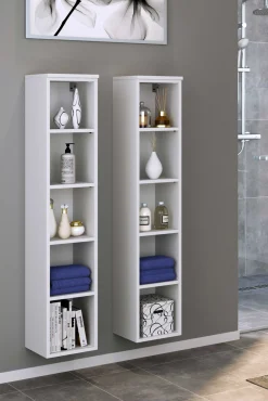 Offener Säulenschrank Gene 25cm - weiß