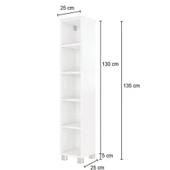 Offener Säulenschrank Gene 25cm - graphitgrau