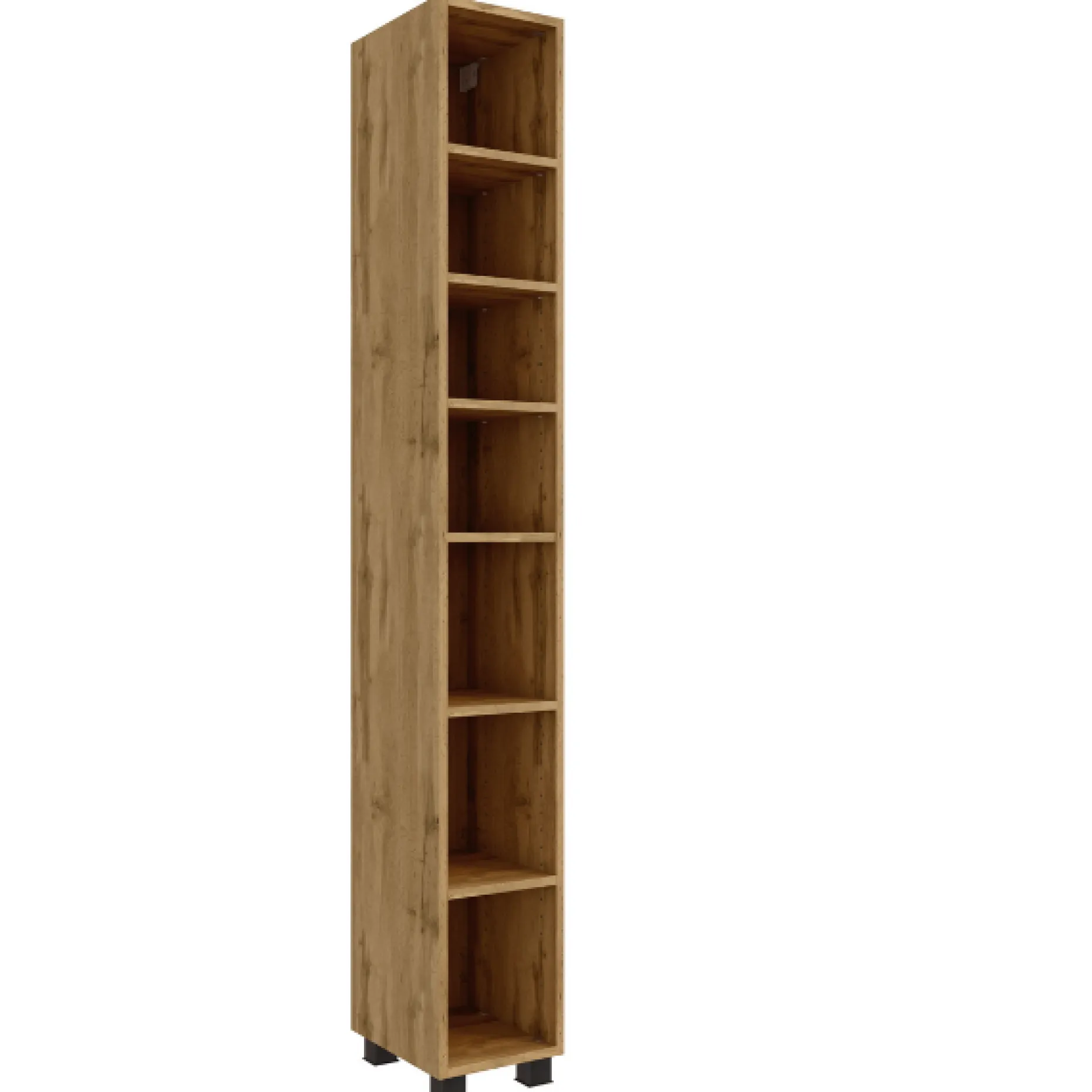 Offener Säulenschrank Malvo 25cm 5 Fachböden - Eiche