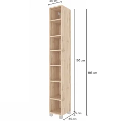 Offener Säulenschrank Sefa hoch 25cm - wotan Eiche