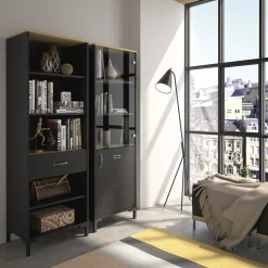 Offenes Bücherregal Manchester | 56 x 40 x 171 cm | Design Helvezia Oak