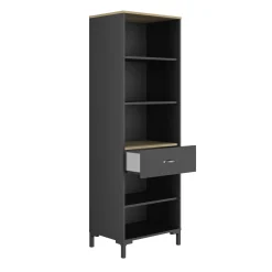 Offenes Bücherregal Manchester | 56 x 40 x 171 cm | Design Helvezia Oak