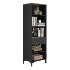 Offenes Bücherregal Manchester | 56 x 40 x 171 cm | Design Helvezia Oak