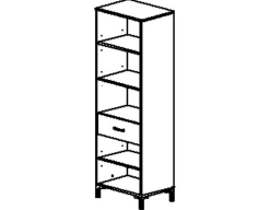 Offenes Bücherregal Manchester | 56 x 40 x 171 cm | Design Helvezia Oak