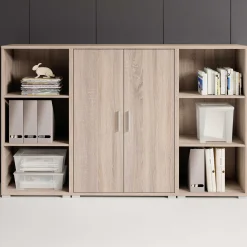 Olaph niedriges Bücherregal - Eiche