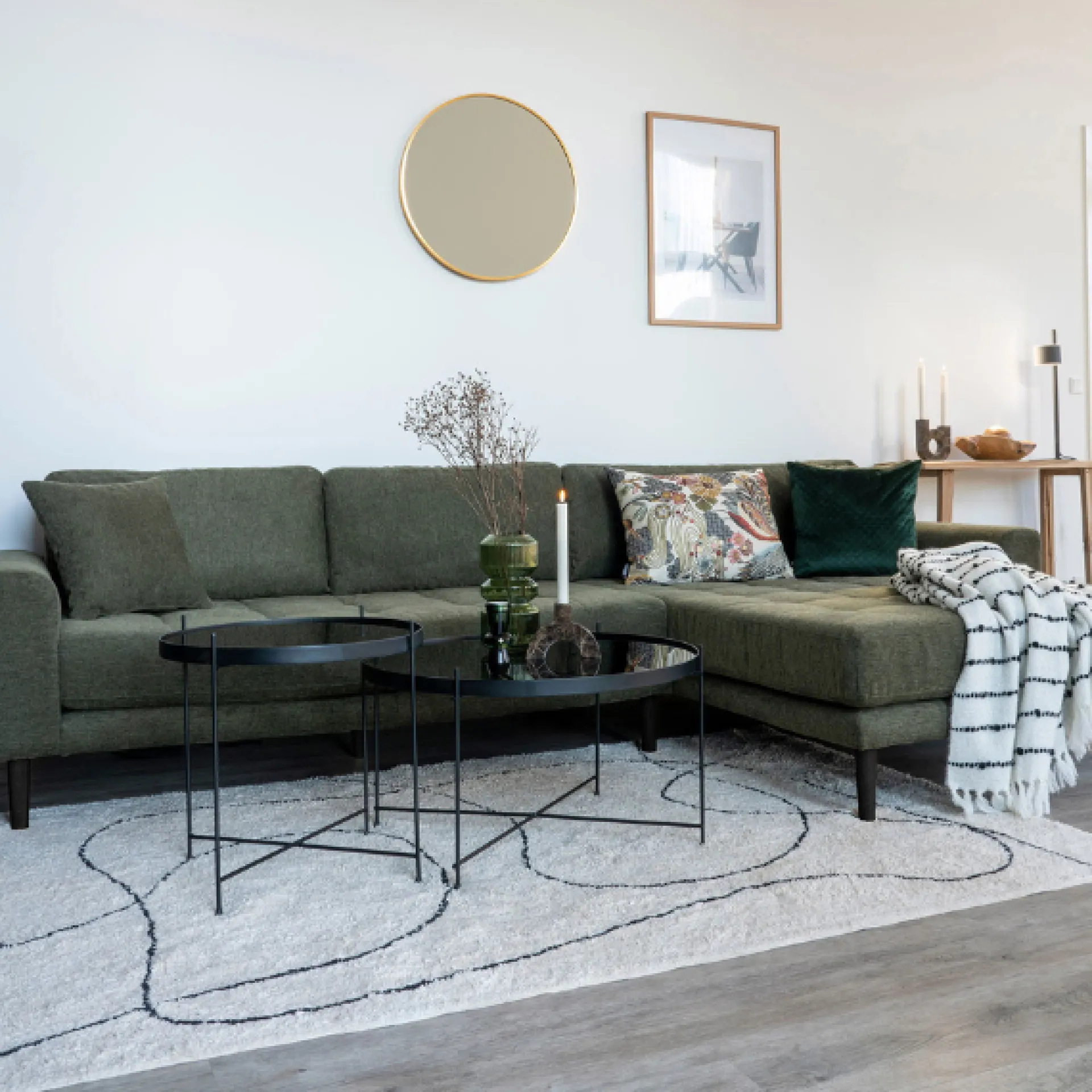 House Nordic Olives Lido Lounge Sofa rechts mit Kissen