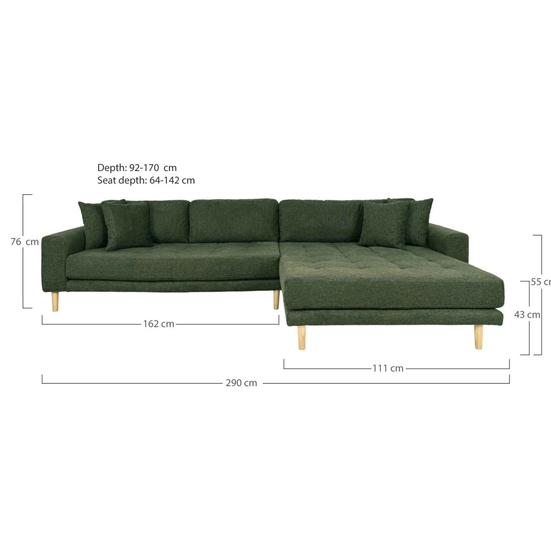 House Nordic Olives Lido Lounge Sofa rechts mit Kissen