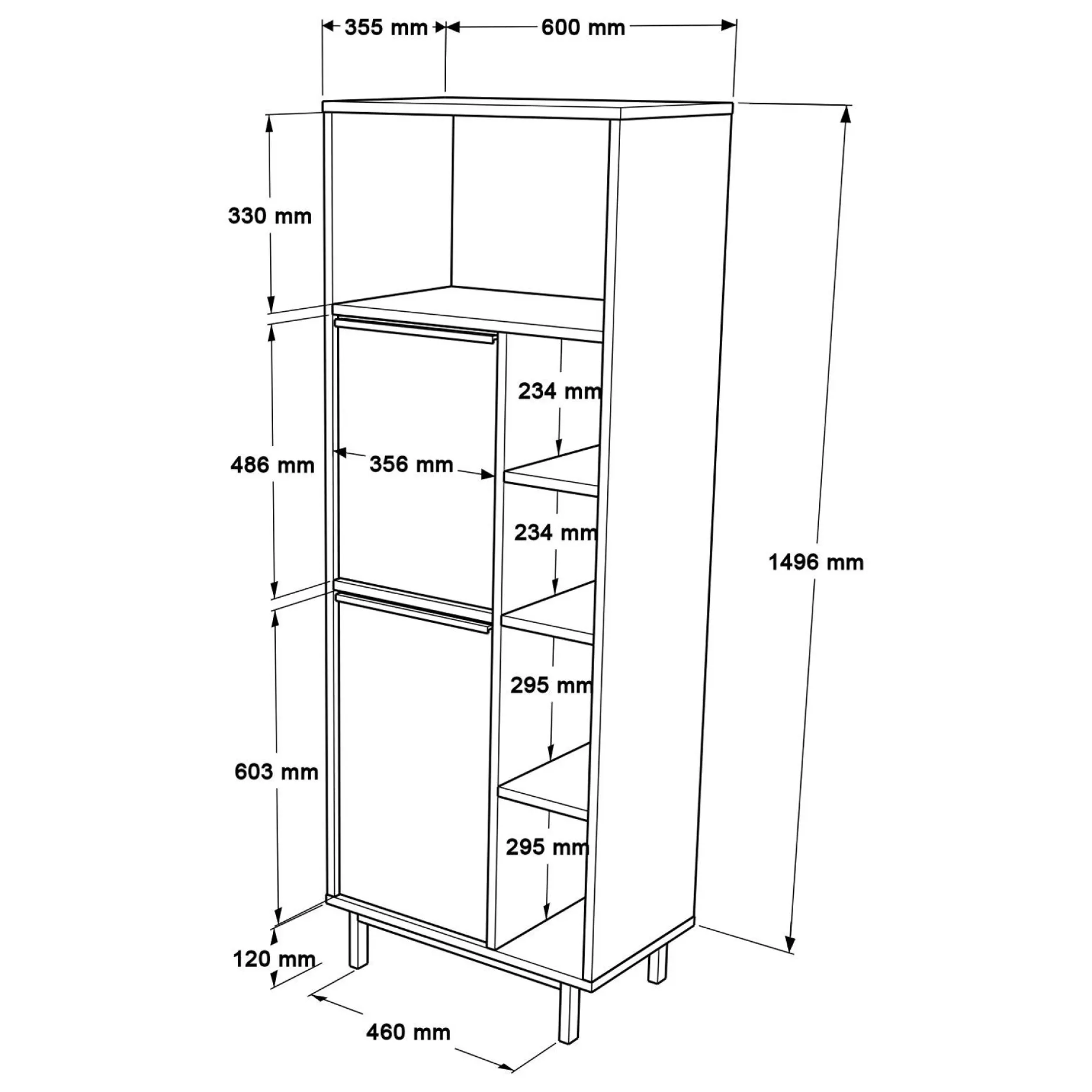 On10C Badezimmerschrank | 100 % MELAMIN | Walnuss