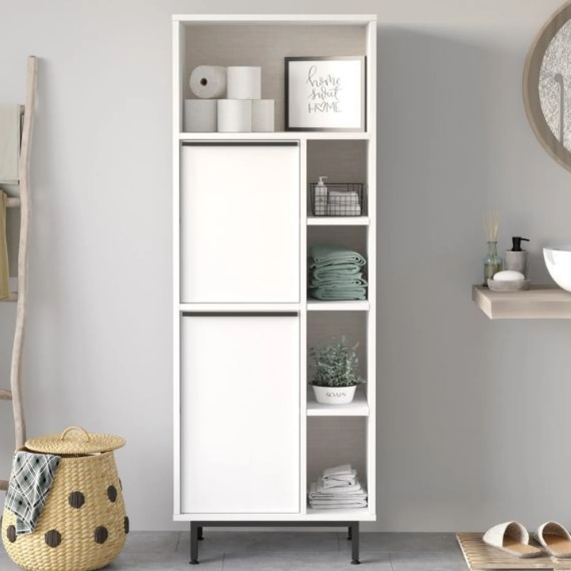 On10C Badezimmerschrank | 100 % MELAMIN | Weiß
