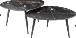 Emob Organic Fossil Keramik Couchtisch-Set -