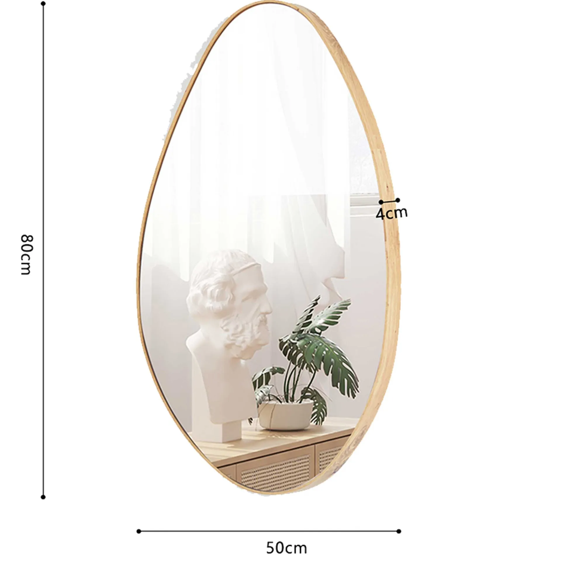 Rousseau Organischer Spiegel Romi | 50 x 80 cm | Old Oak Design