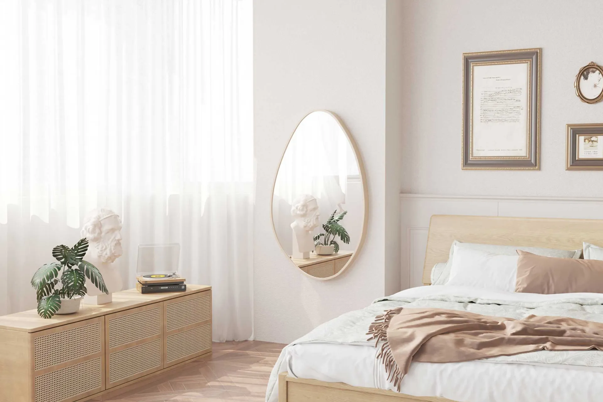 Rousseau Organischer Spiegel Romi | 50 x 80 cm | Old Oak Design