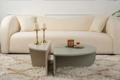 Emob Orion Couchtisch | 100 % MELAMIN | Aschgrün, Sandstein