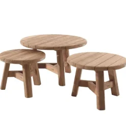 Gescova Outdoor-Couchtisch-Set Ferdi - Teakholz - 80/60/50cm -
