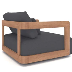 Gescova Outdoor Sessel Raphael - Teakholz und Agora Kissen - Schwarz