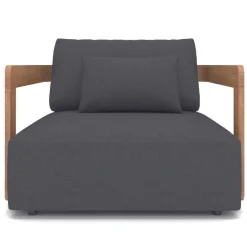 Gescova Outdoor Sessel Raphael - Teakholz und Agora Kissen - Schwarz