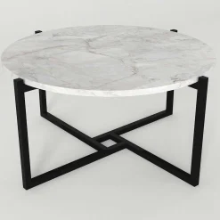 Emob Ovaler Couchtisch Noce - 73x68x36cm - er Marmor