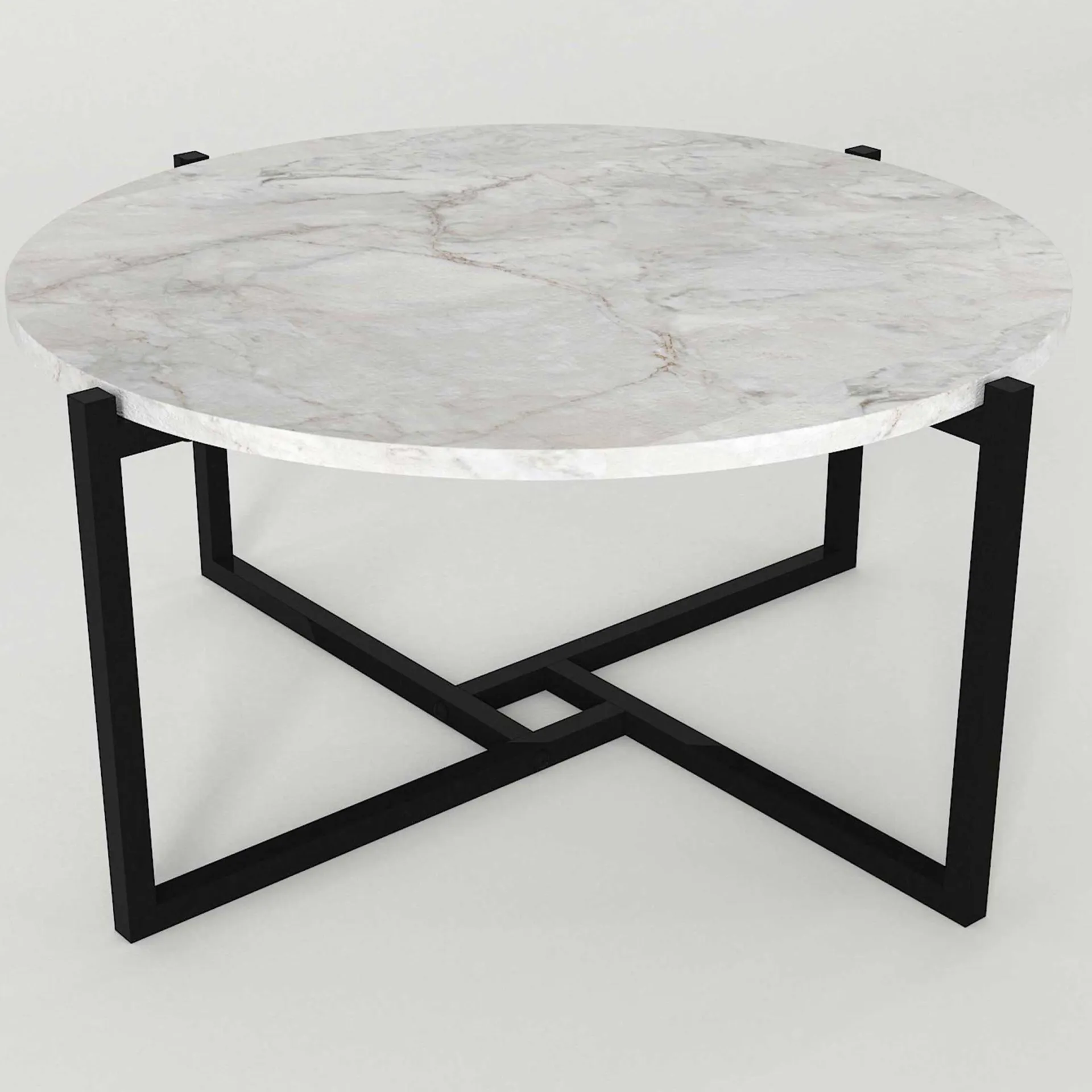 Emob Ovaler Couchtisch Noce - 73x68x36cm - er Marmor