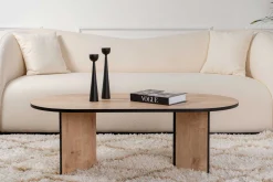 Emob Ovaler Couchtisch Sable - 119x60x40cm - Eiche Dekor/schwarz