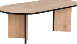 Emob Ovaler Couchtisch Sable - 119x60x40cm - Eiche Dekor/schwarz