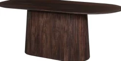 Rousseau Ovaler dunkeler Tisch Miguel - 200 cm | Massivholz Mango | H76 x B200 x T100 cm