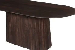 Rousseau Ovaler dunkeler Tisch Miguel - 200 cm | Massivholz Mango | H76 x B200 x T100 cm