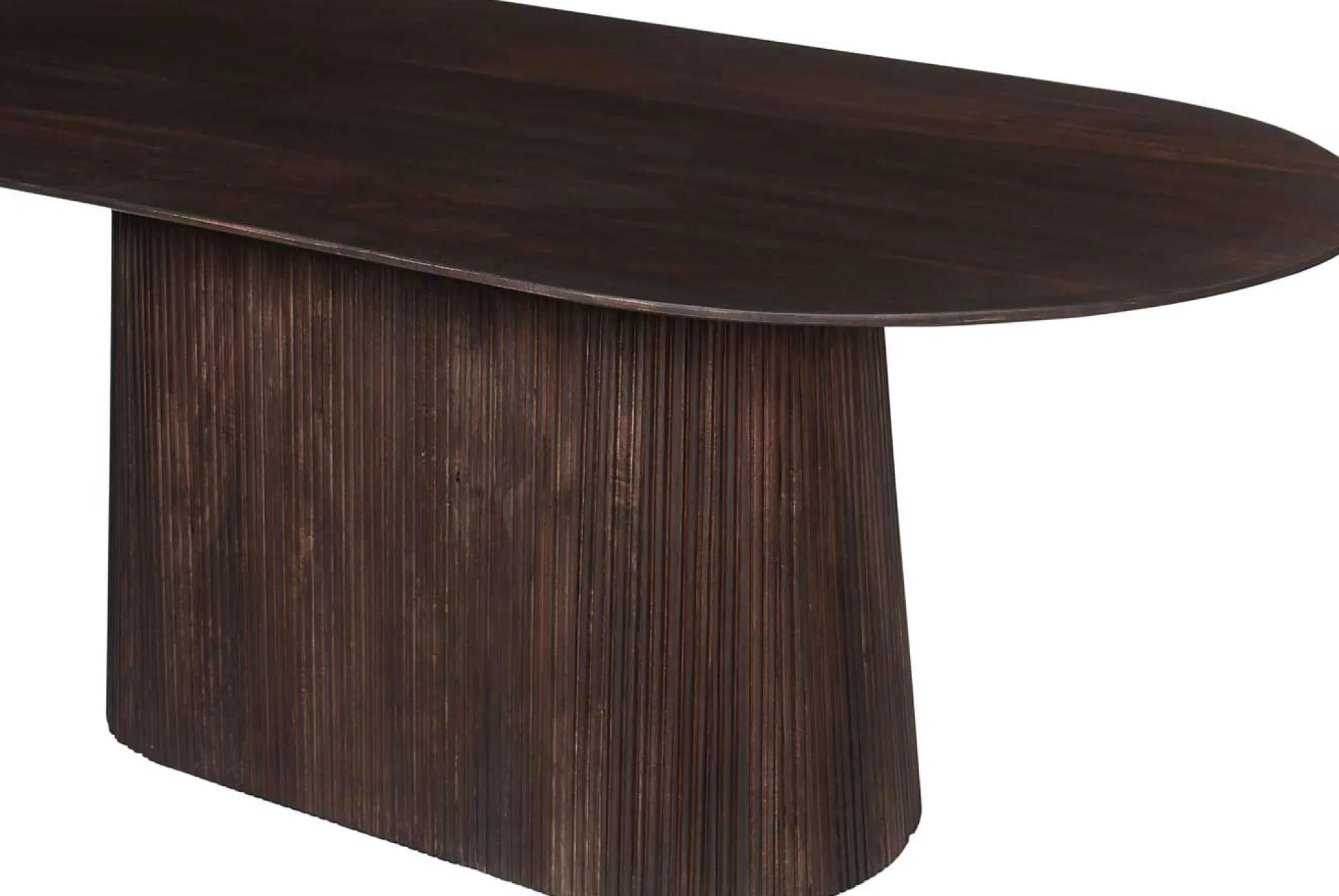 Rousseau Ovaler dunkeler Tisch Miguel - 200 cm | Massivholz Mango | H76 x B200 x T100 cm