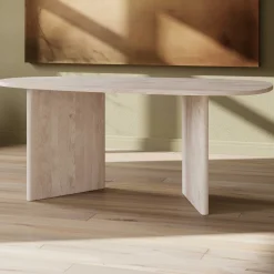 Venture Design Ovaler Esstisch Grönvik MDF Natur 180x90 cm