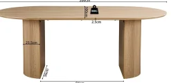 Rousseau Ovaler Esstisch Lagos - 200x100x76cm - Eiche Dekor