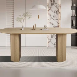 Rousseau Ovaler Esstisch Lagos - 200x100x76cm - Eiche Dekor