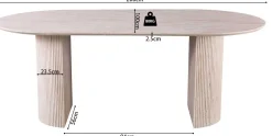 Rousseau Ovaler Esstisch Lagos - 200x100x76cm - Travertin