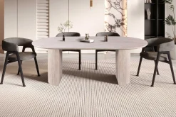 Rousseau Ovaler Esstisch Lagos - 220x110x76cm - Travertin
