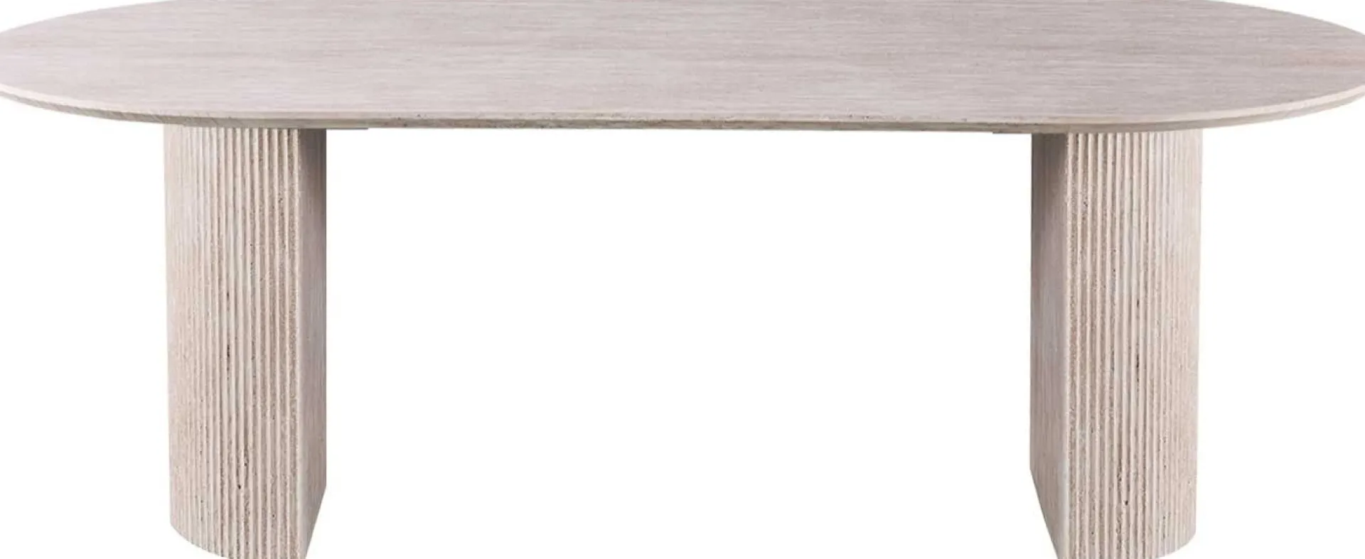Rousseau Ovaler Esstisch Lagos - 220x110x76cm - Travertin