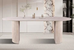 Rousseau Ovaler Esstisch Lagos - 220x110x76cm - Travertin