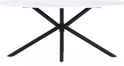 CBA Ovaler Esstisch Matera - 180x90x75cm - Marmor/schwarz