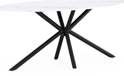 CBA Ovaler Esstisch Matera - 180x90x75cm - Marmor/schwarz